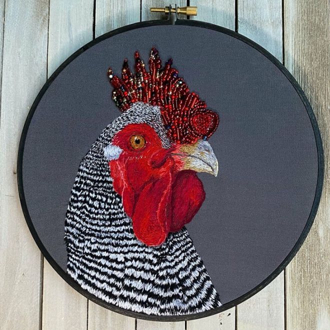 This British Artist Does Fantastic Animal Embroidery