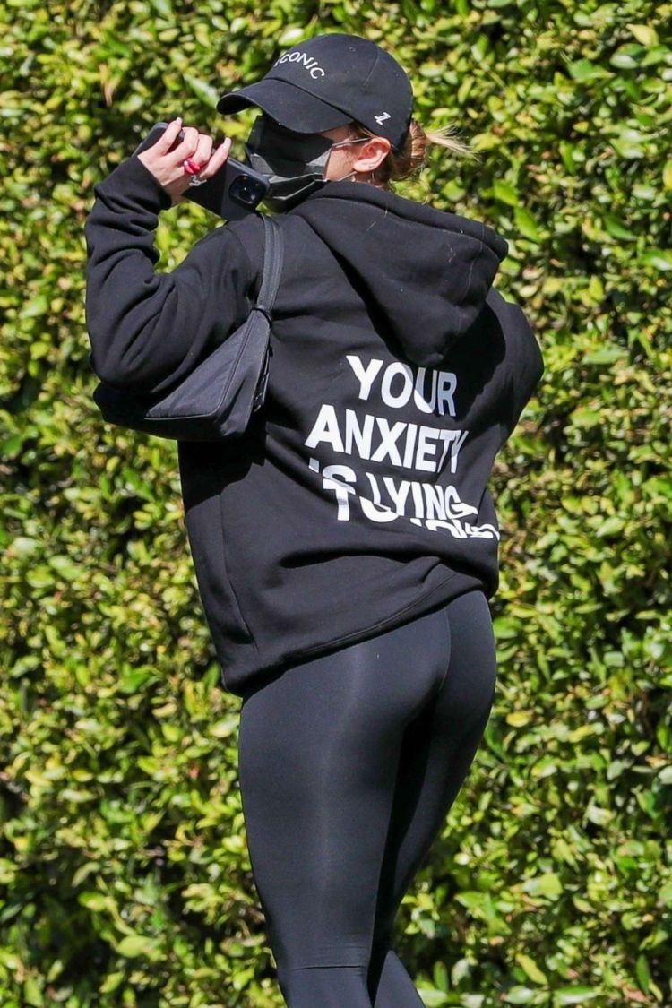 Addison Rae Candids In Black Tights Heading To Pilates Class In West Hollywood