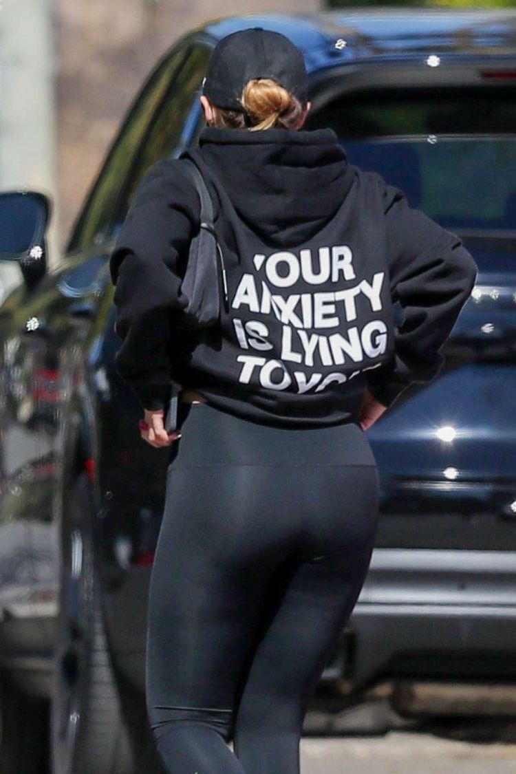 Addison Rae Candids In Black Tights Heading To Pilates Class In West Hollywood