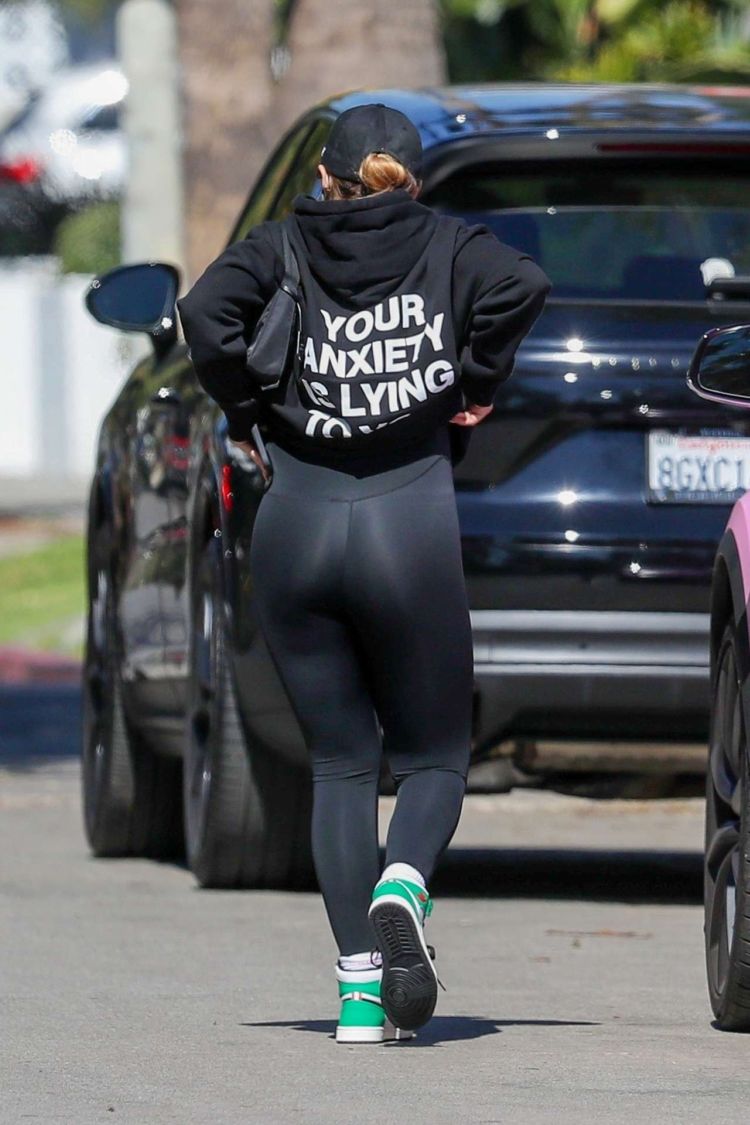 Addison Rae Candids In Black Tights Heading To Pilates Class In West Hollywood