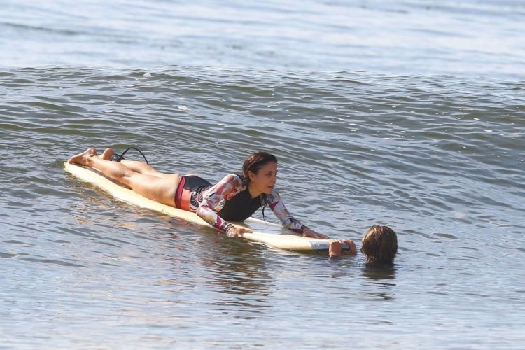 Bethenny Frankel Surfing The Waves In The Hamptons