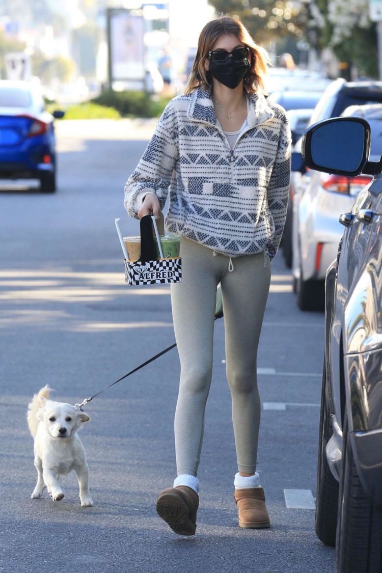 Kaia Gerber Candids In Tights Out In West Hollywood