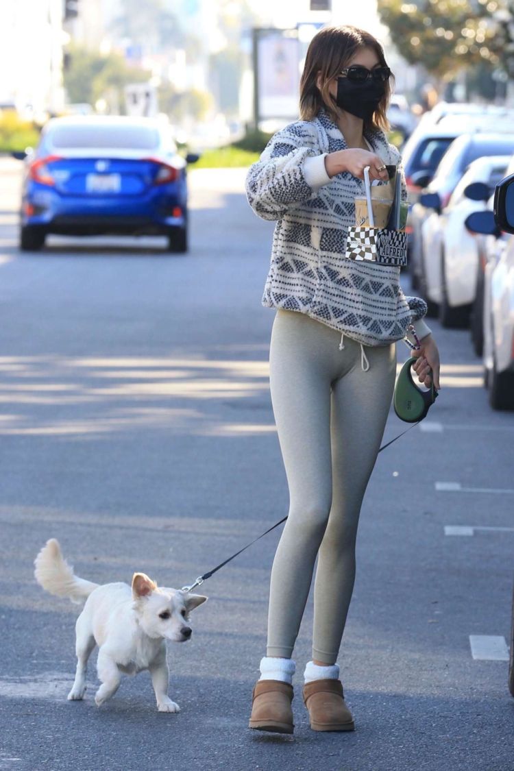 Kaia Gerber Candids In Tights Out In West Hollywood