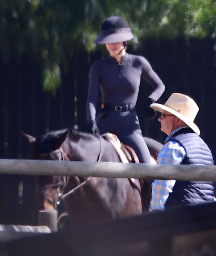 Kendall Jenner Riding A Horse In A Jumpsuit In Malibu