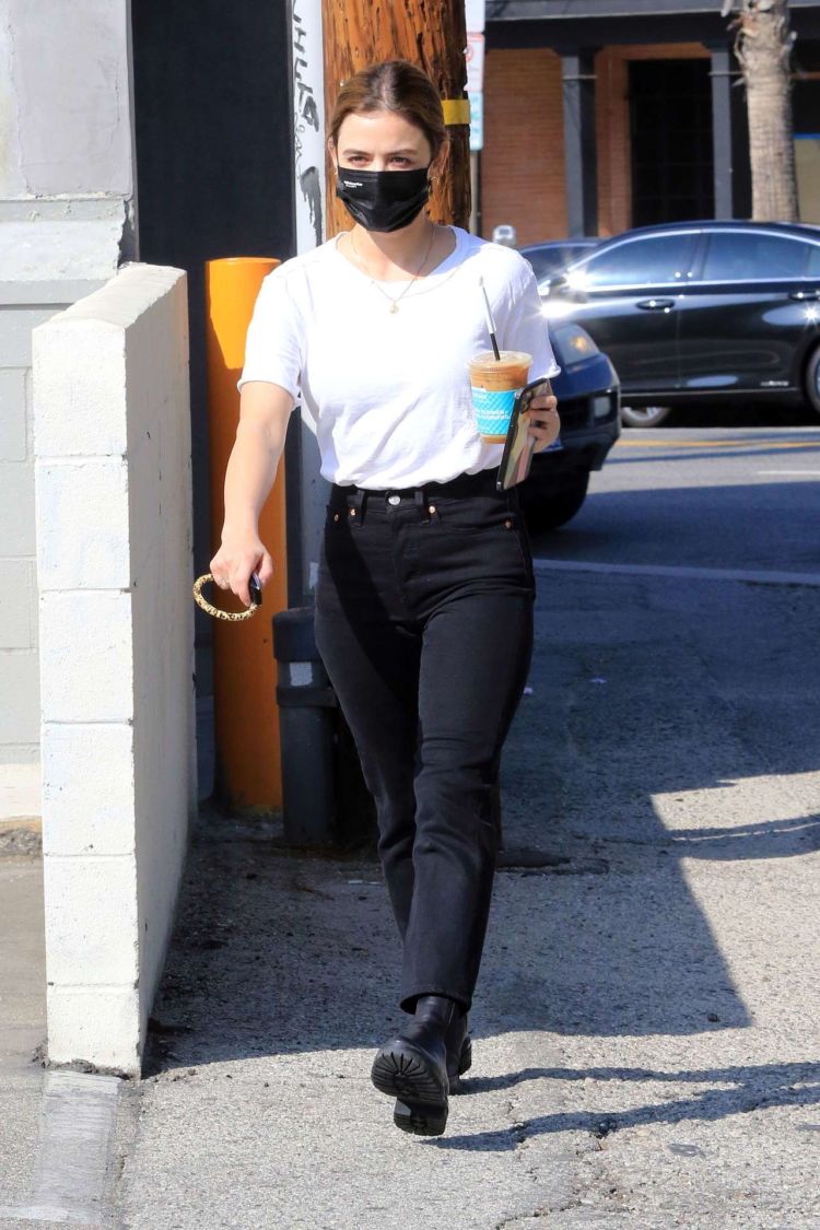 Lucy Hale Candids In Jeans On Coffee Run In Los Angeles
