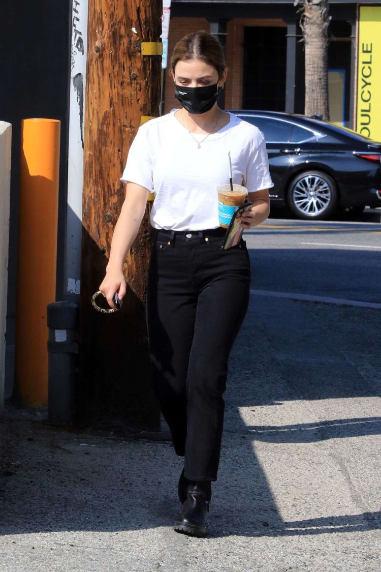 Lucy Hale Candids In Jeans On Coffee Run In Los Angeles