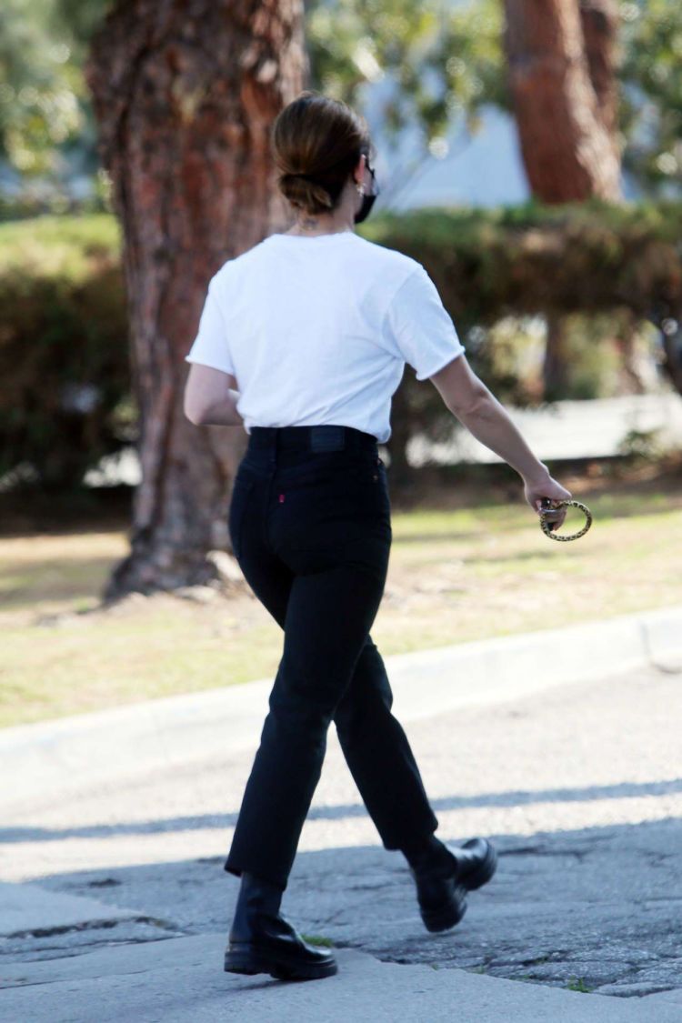 Lucy Hale Candids In Jeans On Coffee Run In Los Angeles
