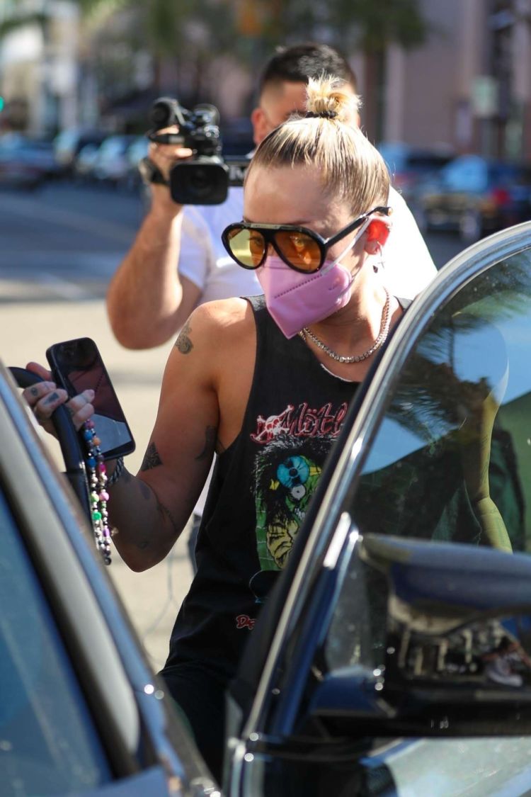 Miley Cyrus Spotted Walking Her Dog Out In Beverly Hills
