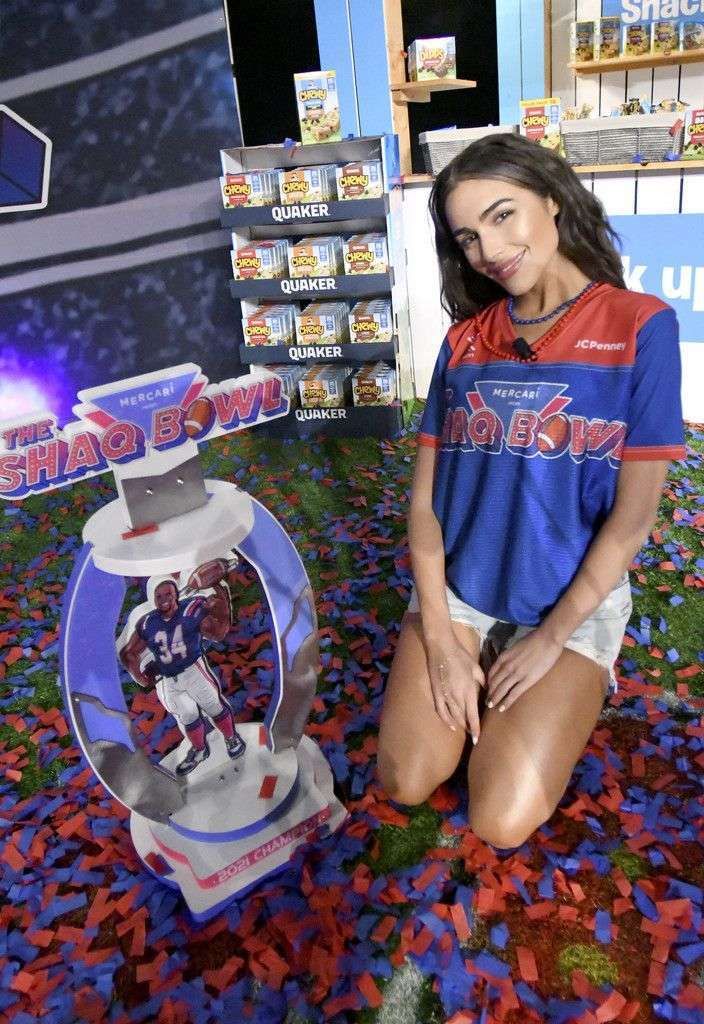 Olivia Culpo Spotted In Shorts At The SHAQ Bowl In Tampa Bay