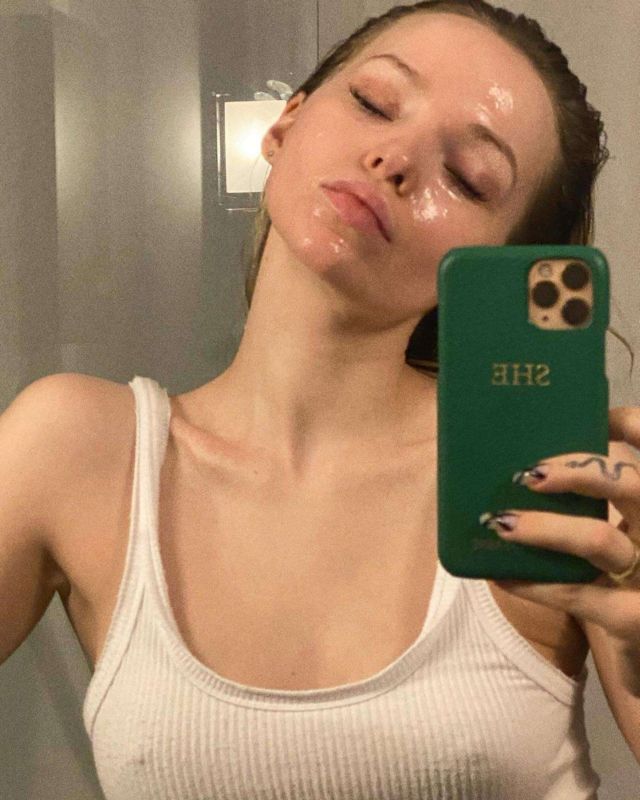 Dove Cameron Clicks Selfies For Rose Inc