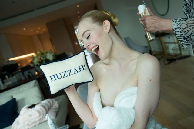 Gorgeous Elle Fanning Getting Ready For The Virtual Golden Globes