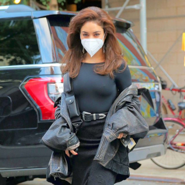 Vanessa Hudgens Looks Stylish On The Set Of 'Tick, Tick… Boom!' In New York