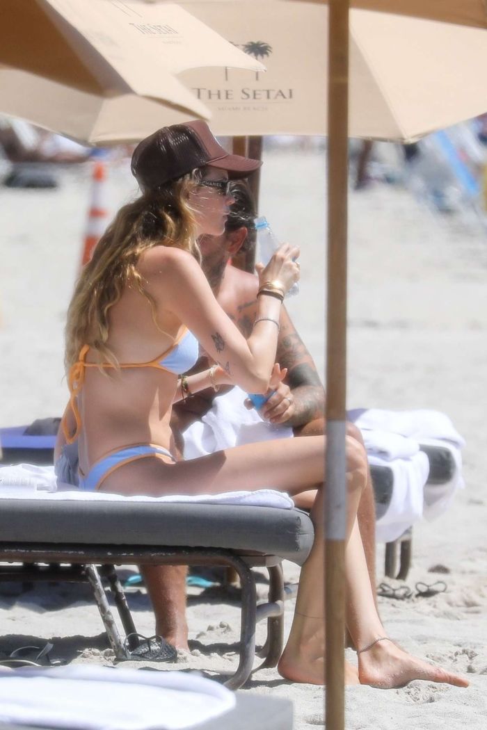Behati Prinsloo Enjoying A Beach Day In Bikini At Miami Beach
