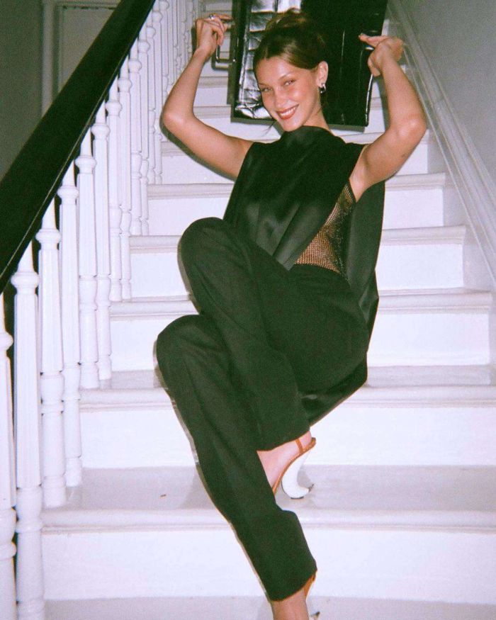 Bella Hadid Poses For A Special Black Dress Photoshoot