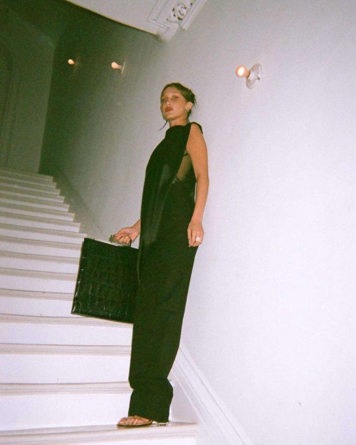Bella Hadid Poses For A Special Black Dress Photoshoot