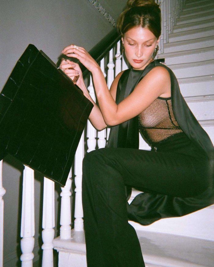 Bella Hadid Poses For A Special Black Dress Photoshoot
