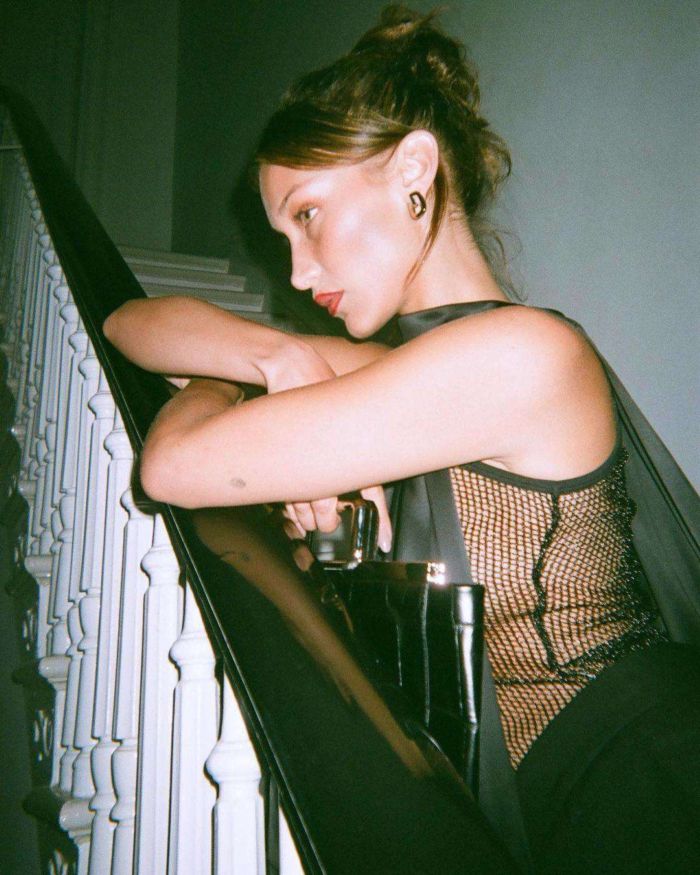 Bella Hadid Poses For A Special Black Dress Photoshoot