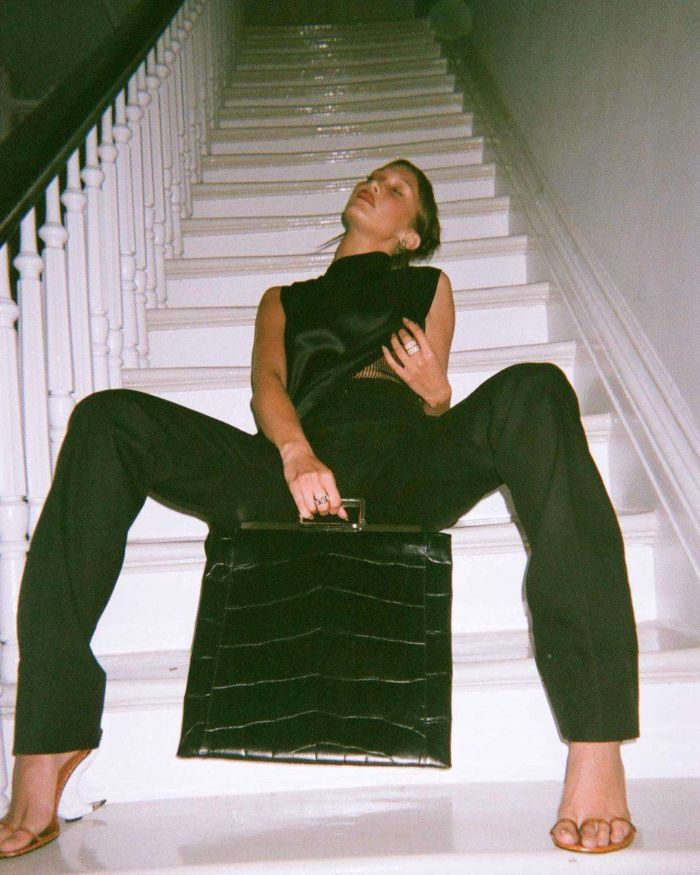 Bella Hadid Poses For A Special Black Dress Photoshoot