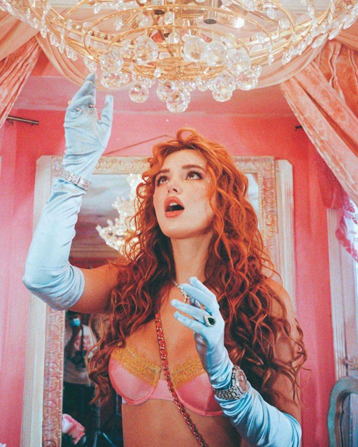 Bella Thorne In A Colourful Vintage Lingerie Shoot