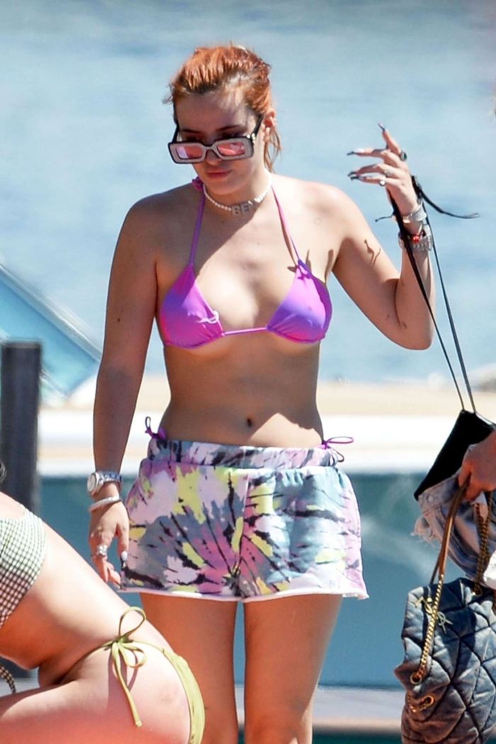 Bella Thorne In A Bikini Top At Lake Como
