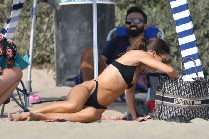 Camila Coelho Playing Volleyball In Bikini On The Beach In Santa Monica