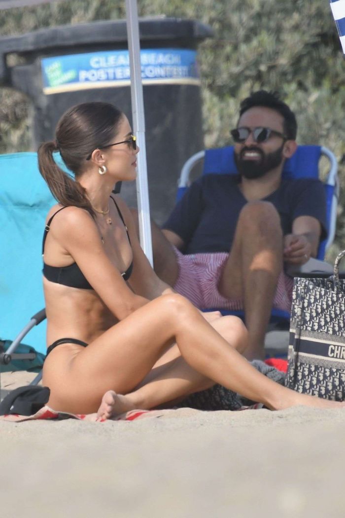 Camila Coelho Playing Volleyball In Bikini On The Beach In Santa Monica