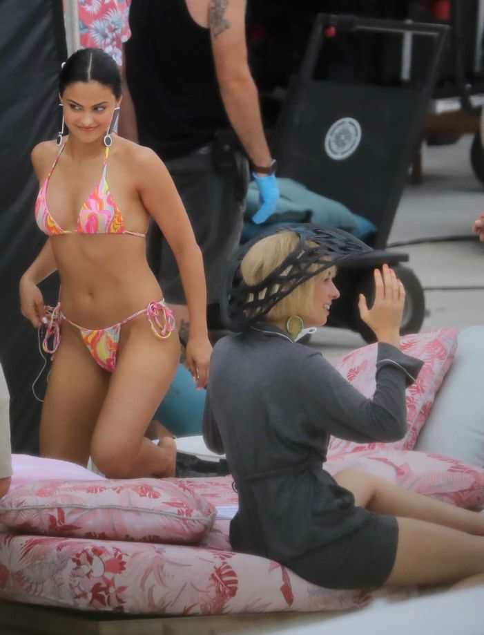 Camila Mendes In Bikini On The 'Strangers' Movie Set At Miami Beach
