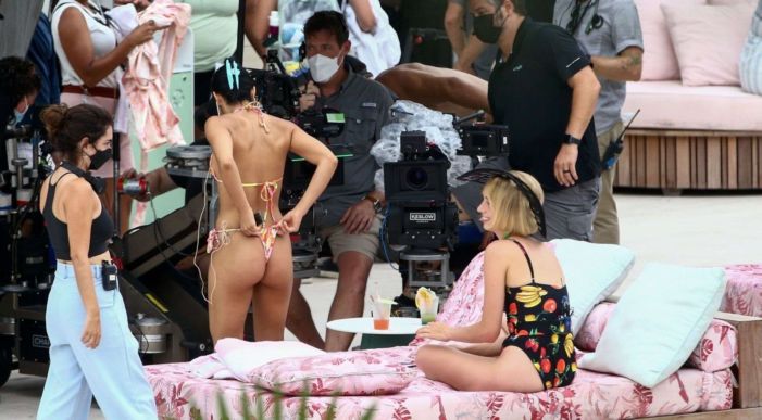 Camila Mendes In Bikini On The 'Strangers' Movie Set At Miami Beach