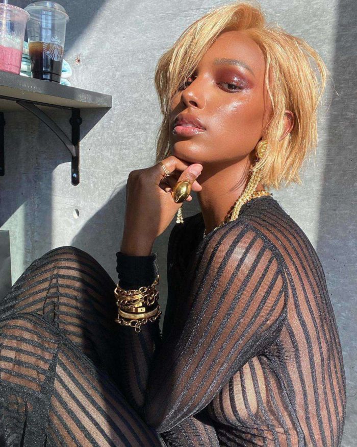 Supermodel Jasmine Tookes Shoots In A Black Dress