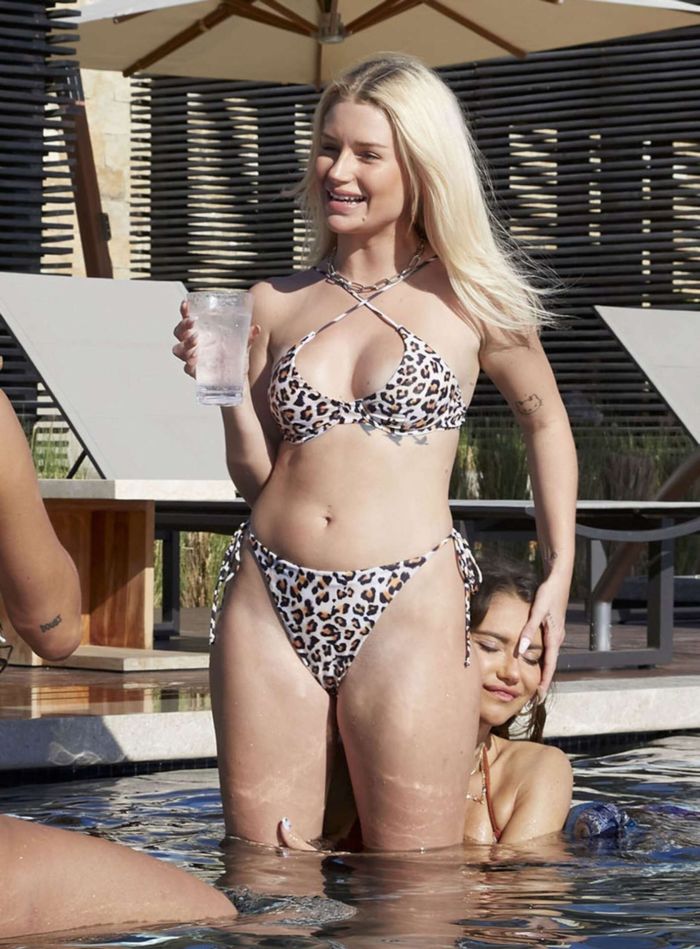 Lottie Moss In Bikini At A Swimming Pool In Palm Springs