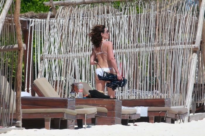 Luann De Lesseps Hits The Beach In A White Bikini In Tulum