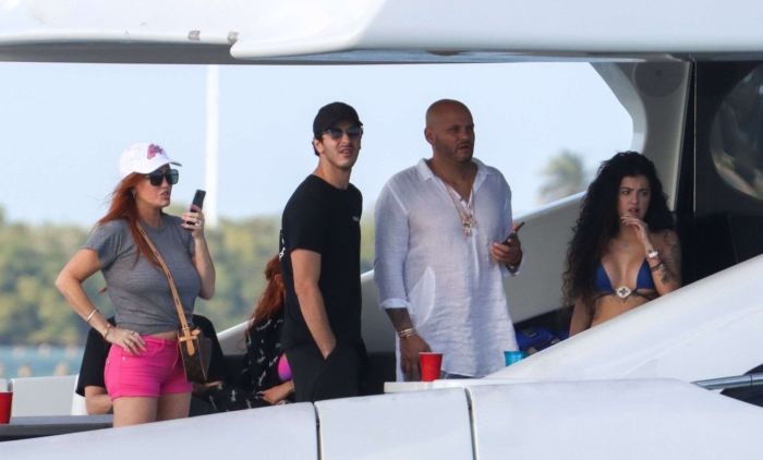 Malu Trevejo In A Blue Bikini At A Yacht In Miami