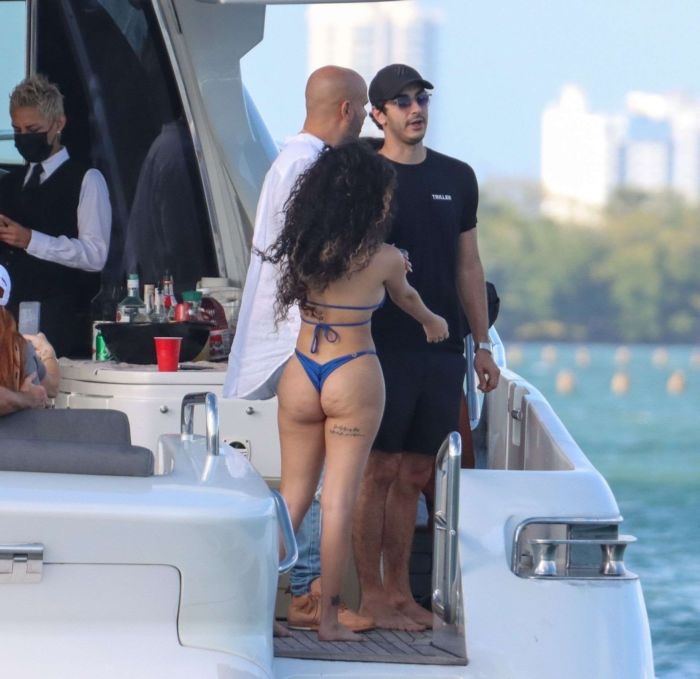 Malu Trevejo In A Blue Bikini At A Yacht In Miami