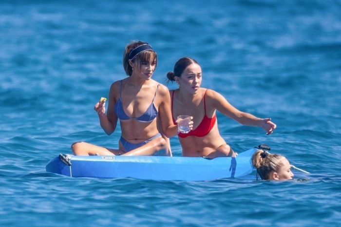 Olivia Culpo In A Blue Bikini On A Yacht In Cabo San Lucas